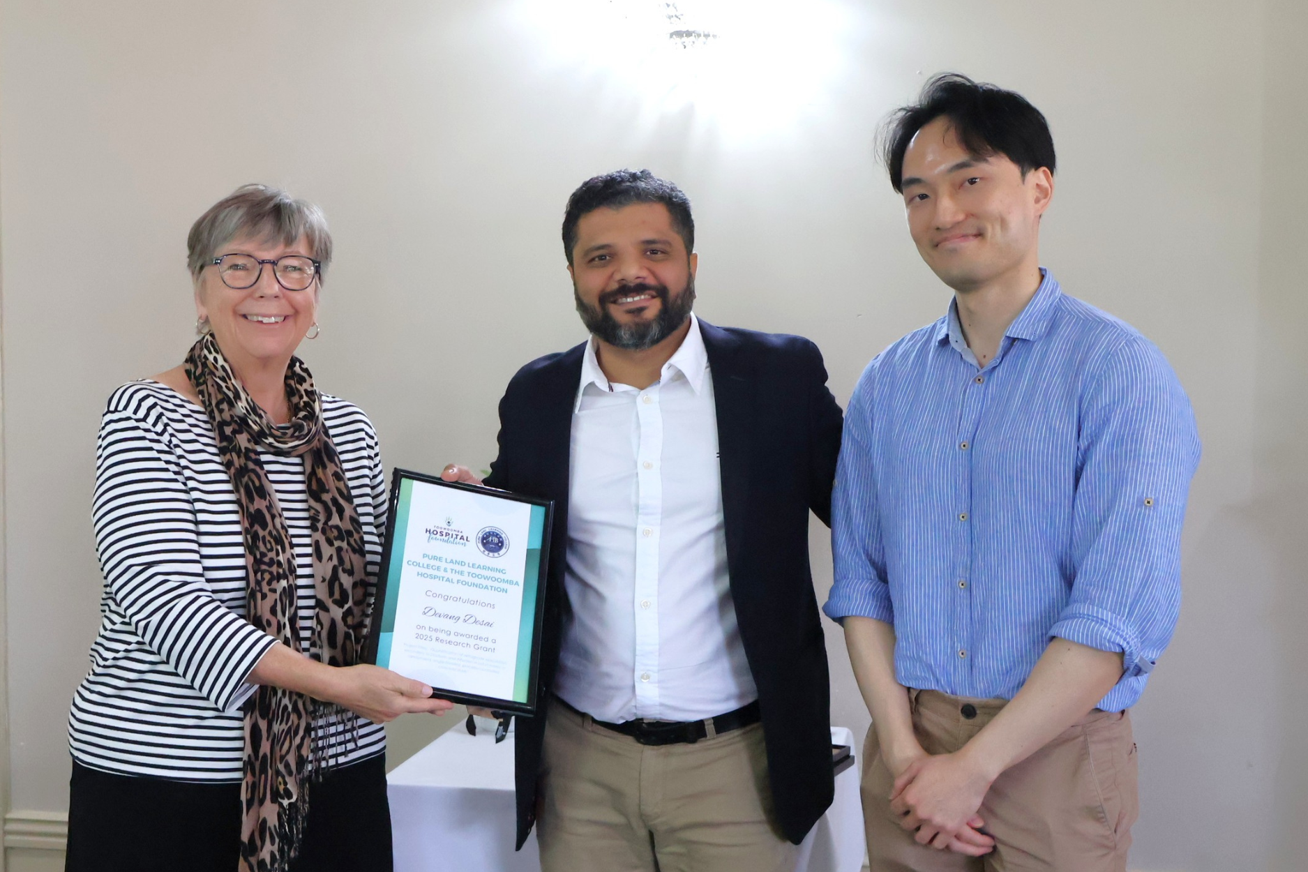 Associate Professor Devang Desai and Dr Benjamin Huang at Pure Land Learning College Morning Tea with the Toowoomba Hospital Foundation Associate Professor Devang Desai and Dr Benjamin Huang at Pure Land Learning College Morning Tea with the Toowoomba Hospital Foundation